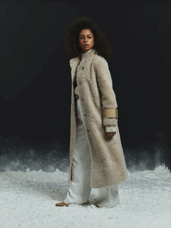 Шуба женская чебурашка тедди, бежевая, SilverFox