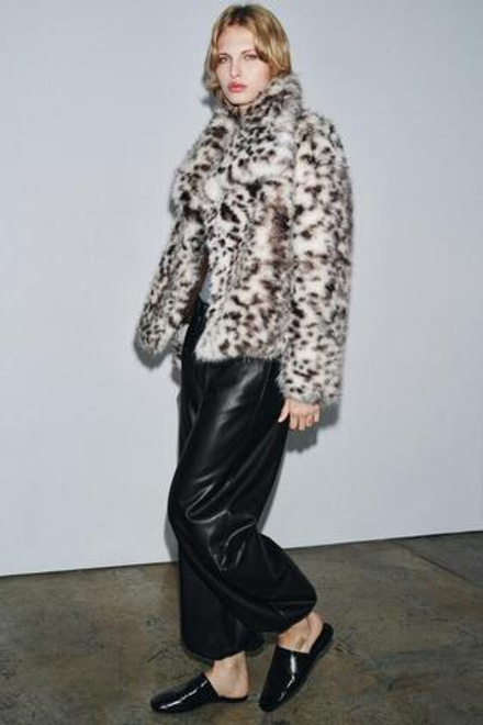ZARA БРЮКИ-БАГГИ ИЗ ИСКУССТВЕННОЙ КОЖИ — ZW COLLECTION, ЧЕРНЫЙ