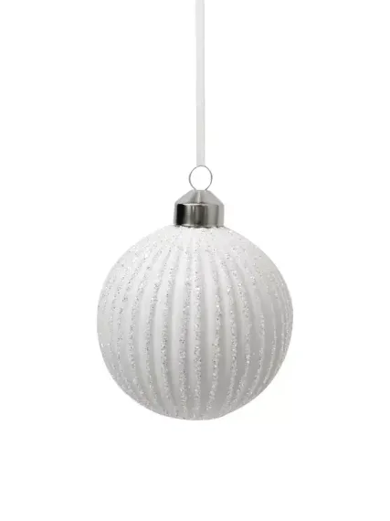 Набор винтажных стеклянных шаров Белый танец 80 мм., белый, 9 шт., Christmas DeLuxe (13038)