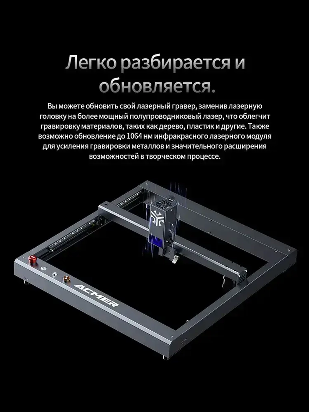ACMER P2 33W лазерный гравер и гравировальный станок по металлу, дереву, коже, с лазерной резкой, для DIY и производства