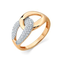 Кольцо из золота с фианитами