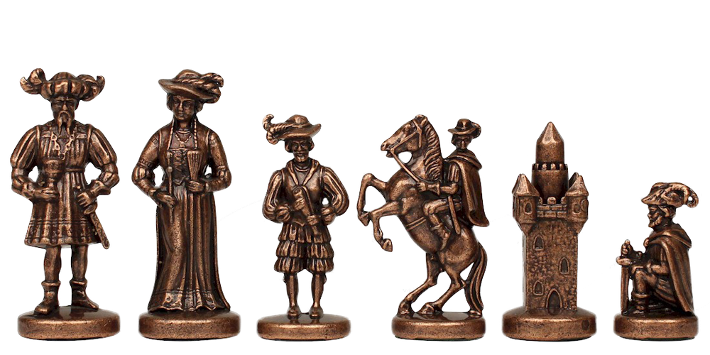 Manopoulos Шахматы бронзовые Рыцари Средневековья