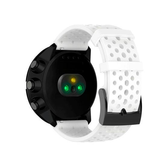 Силиконовый дышащий ремешок Suunto 24 mm для 9 / 9 Baro / 7 / D5 / Spartan Sport быстросъемный (Athletic 1) короткий (Белый)