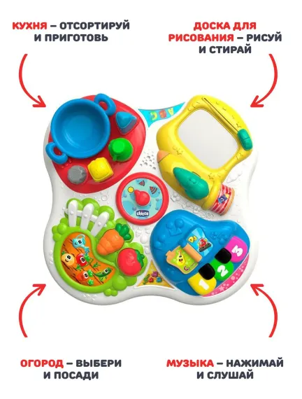 Игрушка развивающая интерактивная двуязычная Chicco Говорящий столик