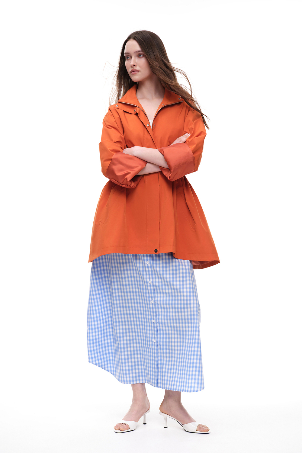 Юбка в клетку (High In The Sky), голубая