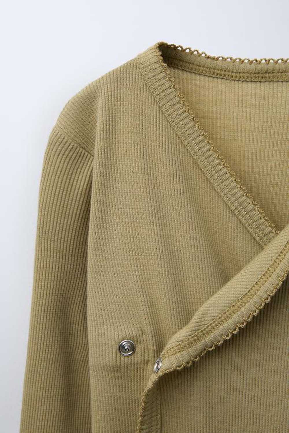 ZARA НАБОР ИЗ ДВУХ БОДИ ИЗ СМЕСОВОЙ МЕРИНОСОВОЙ ШЕРСТИ С ВЫРЕЗОМ КИМОНО, СВЕТЛО-ЗЕЛЕНЫЙ