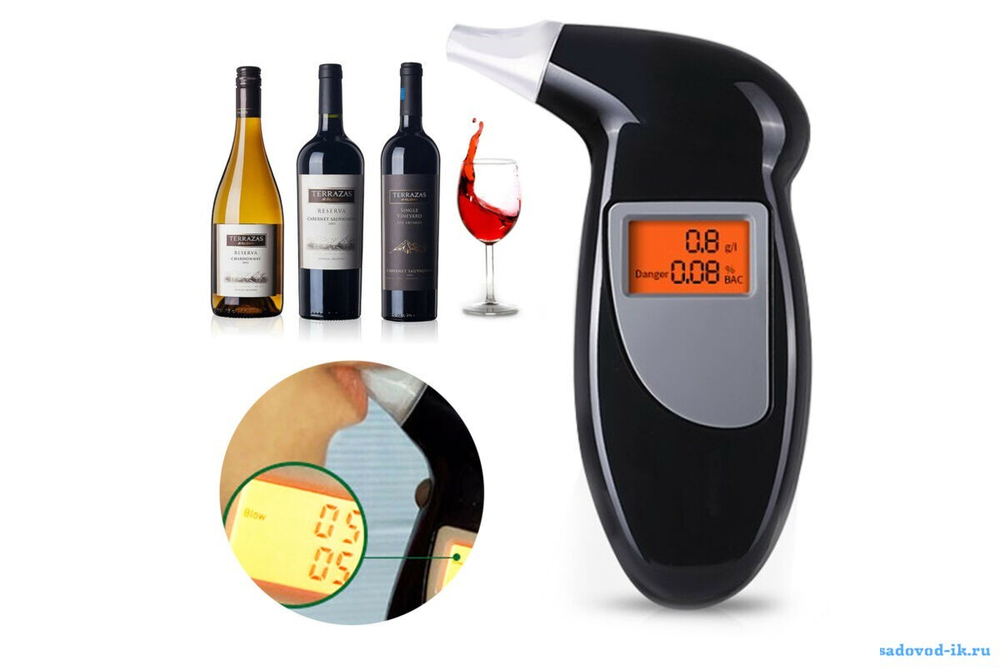Алкотестер цифровой с ЖК-дисплеем DIGITAL BREATH ALKOHOL TESTER 0-1.9