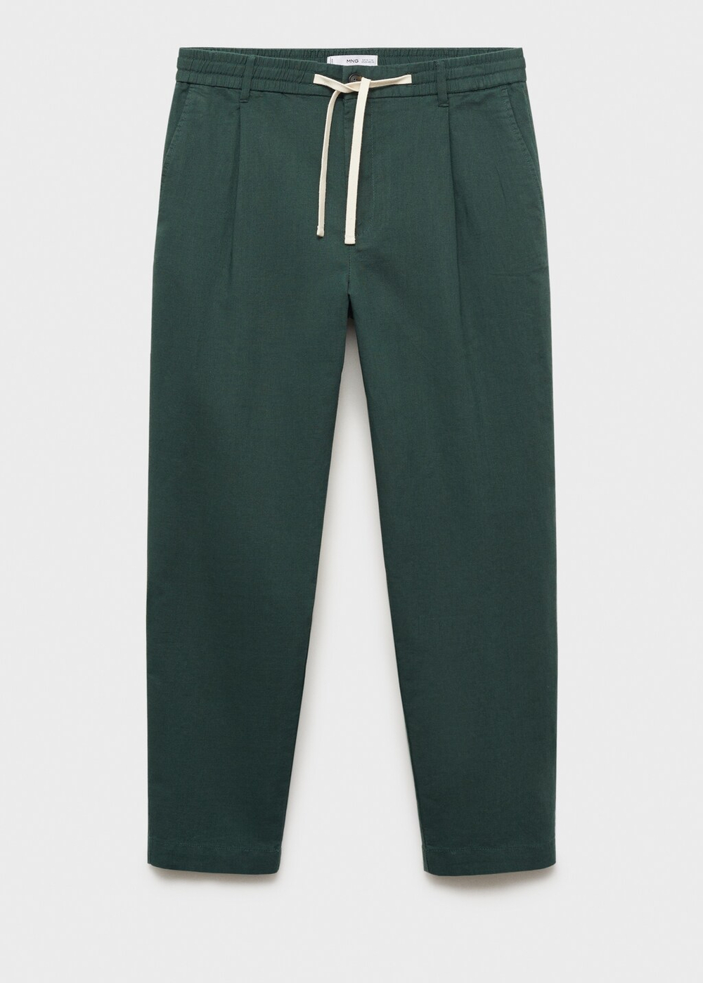 Льняные брюки slim fit со шнурком