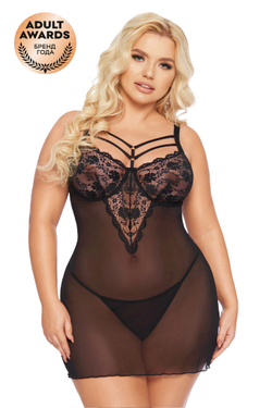 Комбинация и стринги SoftLine Collection Aldona, черный, XL