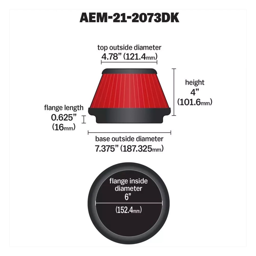 Фильтр нулевого сопротивления AEM 21-2073DK 127мм (5")