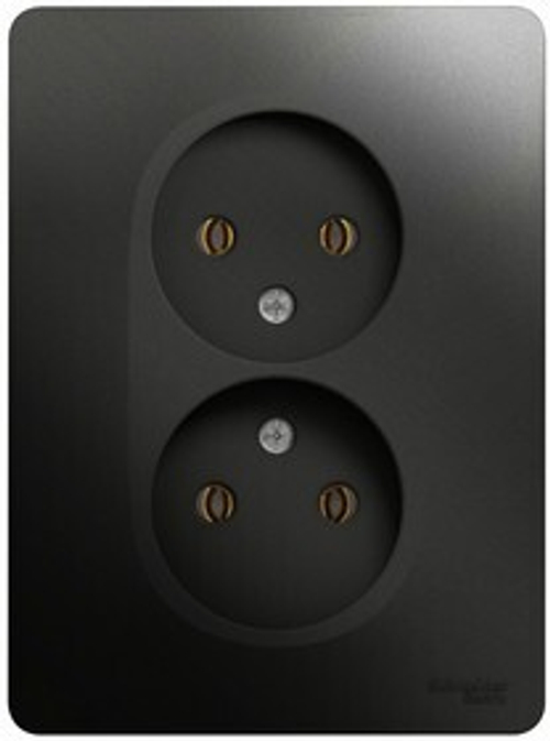 Розетка 2-м без заземл. СП антрацит GSL000720