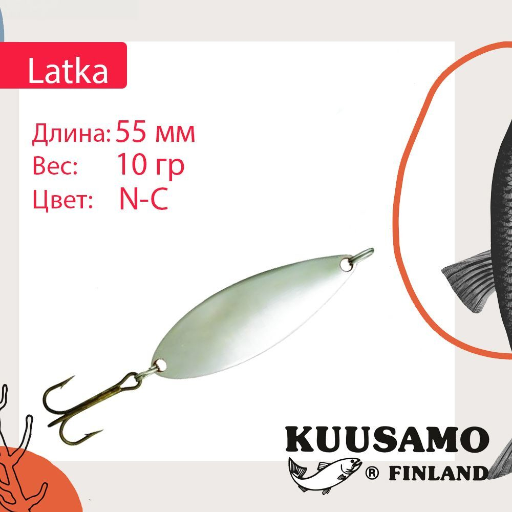 Блесна колебалка Kuusamo Latka 70/14 BLU/R-S