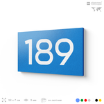 Номер на дверь 189, табличка на дверь для офиса, квартиры, кабинета, аудитории, склада, голубой 120х70 мм, Айдентика Технолоджи