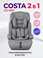 Автокресло детское Farfello Costa CS-003 группа 1/2/3 (9-36) серый