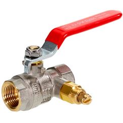 Кран шаровой латунный РИДАН BVR-DR DN40 PN40 с внутренней резьбой и спускным элементом