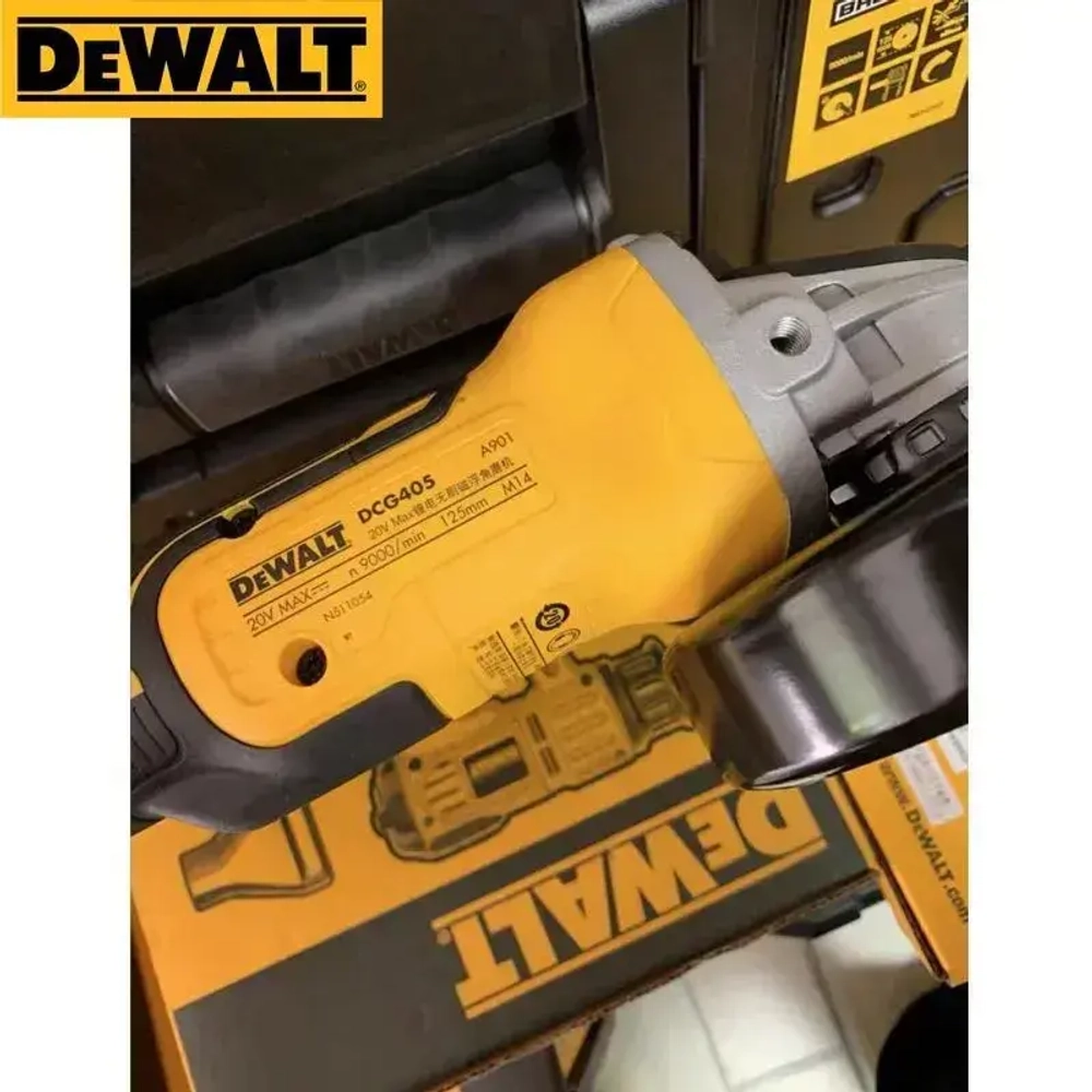 DEWALT DCG405 Угловая шлифовальная машина 20 В Бесщеточный маглев Металлорежущий станок 125 мм Аккумуляторный портативный полировщик