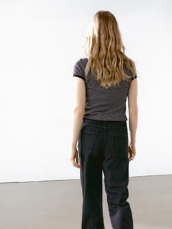 Massimo Dutti Хлопковая футболка в полоску, коричневый