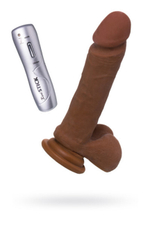 Ротационный фаллос на присоске Real Stick Mulatto (7 режимов, 16 см) (Цвет: коричневый)