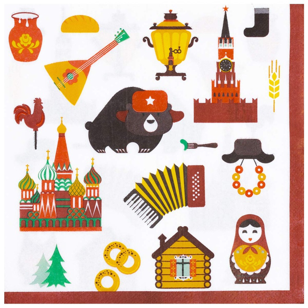 Салфетка Русский Стиль 33см 12шт