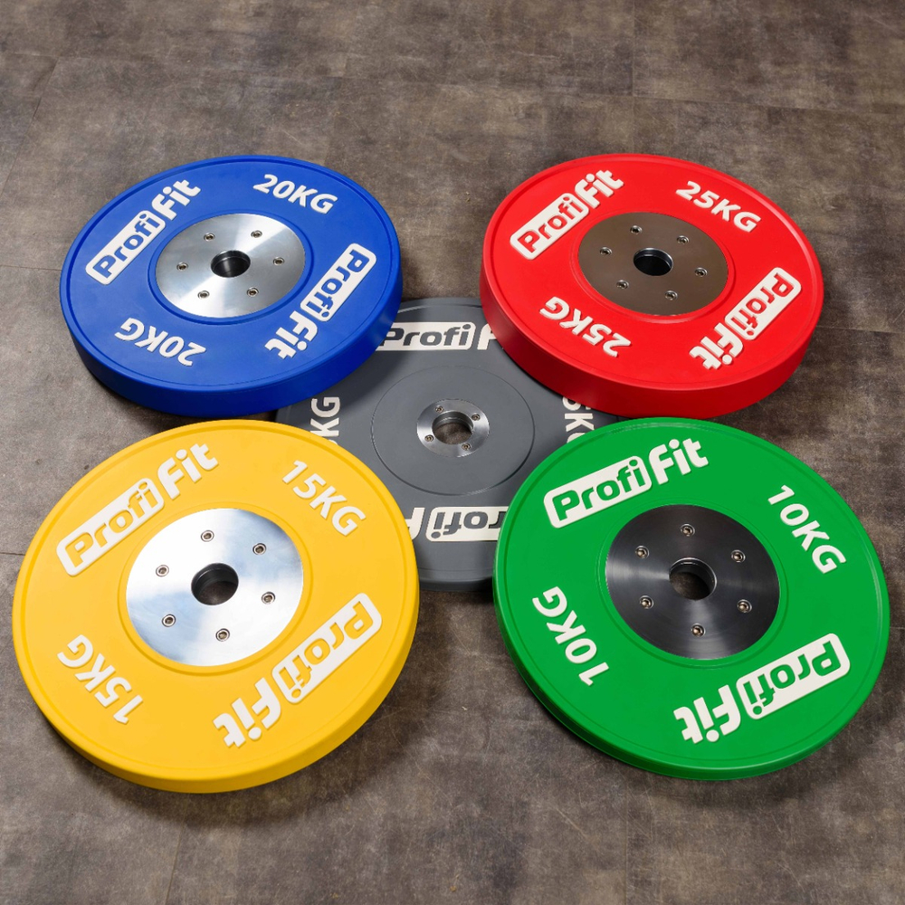 Диск профессиональный обрезиненный цветной D51 мм PROFI-FIT 10 кг