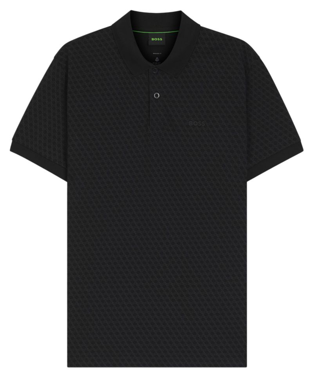 Мужское теннисное поло BOSS Chip Pattern - black