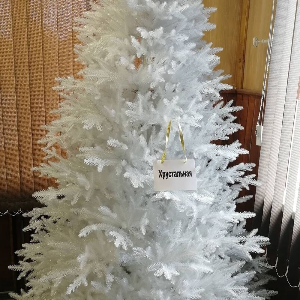 Белая елка «Хрустальная» (Литая хвоя прозрачно-белая) 3 м