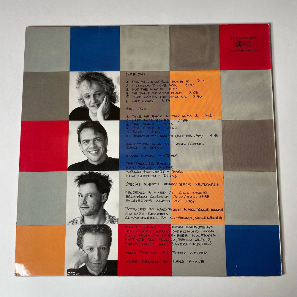 Винтажная виниловая пластинка LP Kevin Coyne and Paradise Band Everybody's Naked (Germany 1988)