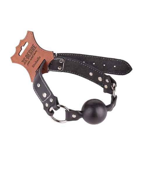 Кляп-шар классической формы и конструкции из натуральной кожи