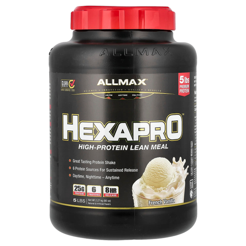 ALLMAX, Hexapro™, высокопротеиновый нежирный рацион, французская ваниль, 2,27 кг (5 фунтов)
