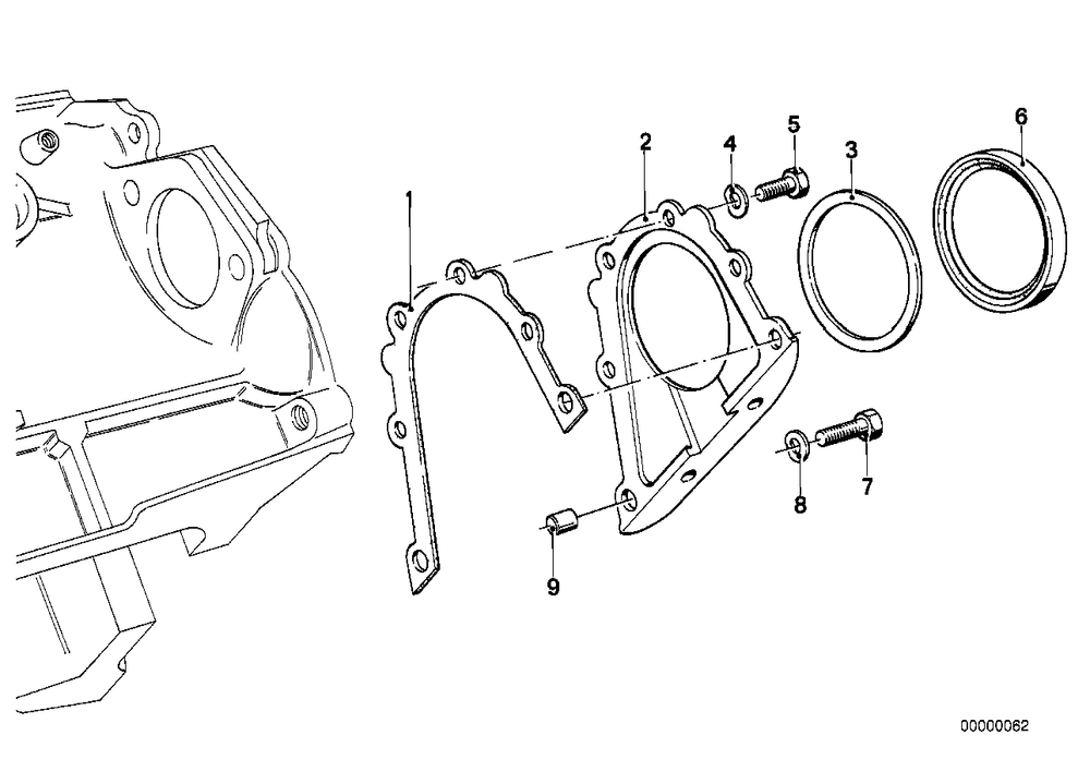 BMW E30 Сальник коленнвала задний 90х110х12
