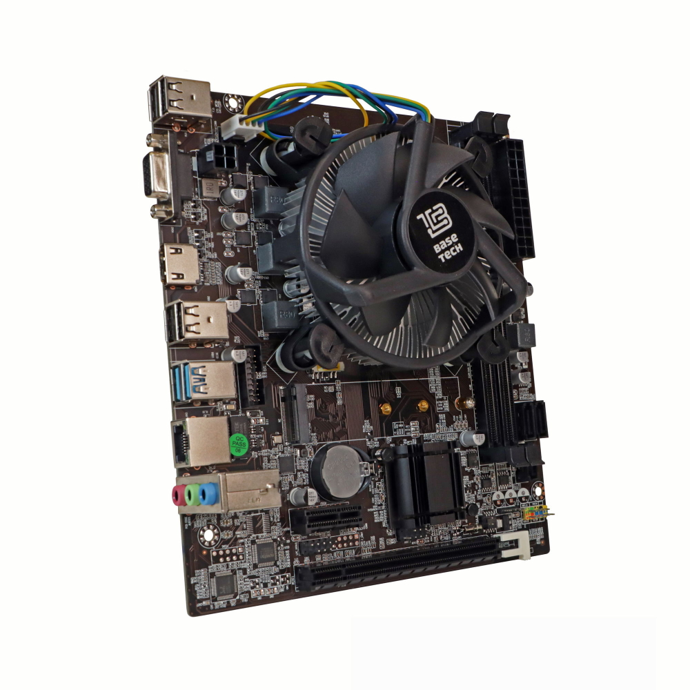 Материнская плата с процессором BaseTech H81M-K, Socket1150, i5-4570, mATX, Retail, Socket1150, Intel HD Graphics 4600, 2xDDR3, PCIe3.0, 1xM.2, GLAN, 6xUSB2, 4xUSB3, VGA, HDMI, кулер CPU (BT-H81M-K-4570)