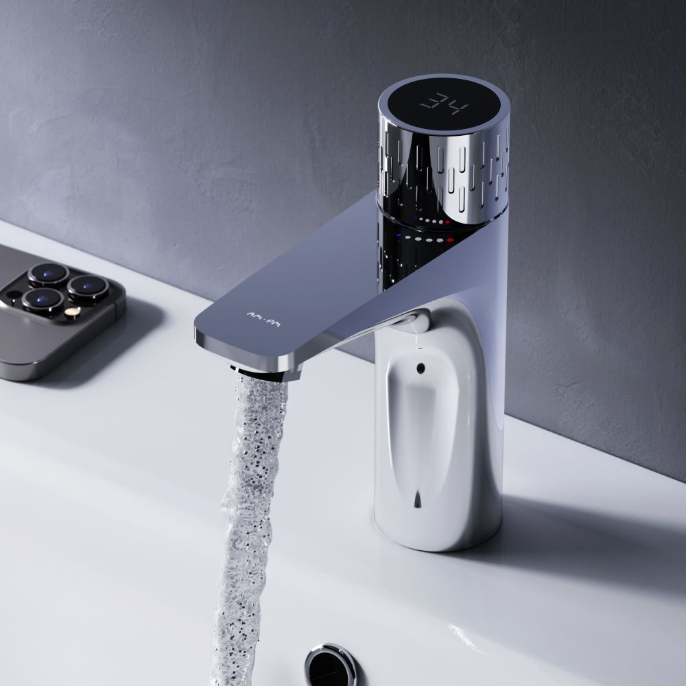 Смеситель для раковины с индикацией температуры AM.PM Gem F90A02400