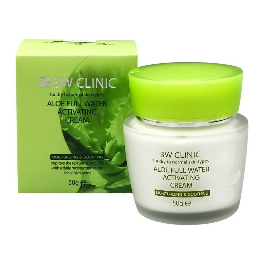 3W CLINIC Увлажняющий крем с экстрактом алоэ вера Aloe Full Water Activating Cream 50g