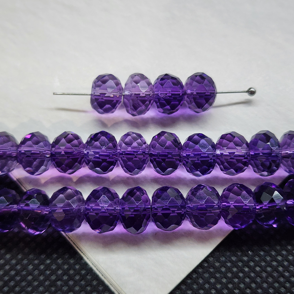Аметист, рондель 8×5мм, ювелирная грань, штучно