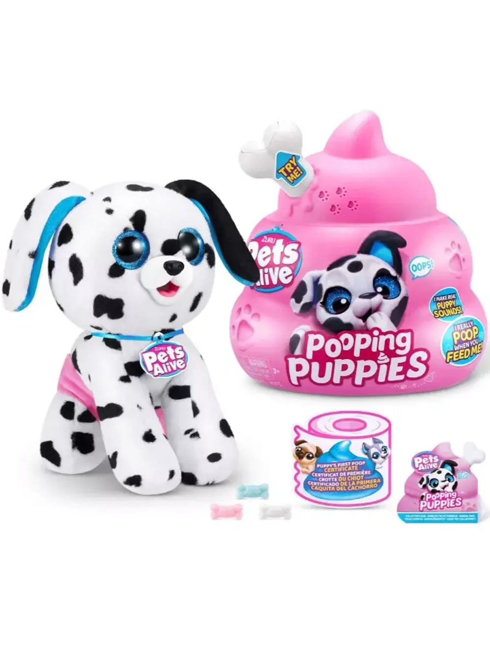 Мягкая игрушка сюрприз Zuru Pets Alive Pooping Puppies 9542 белый
