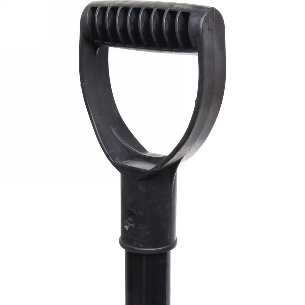 Лопата снеговая пластиковая 380*365мм, цветная, с алюм.планкой, с металл. крашеным.черенком и V-ручкой d=32