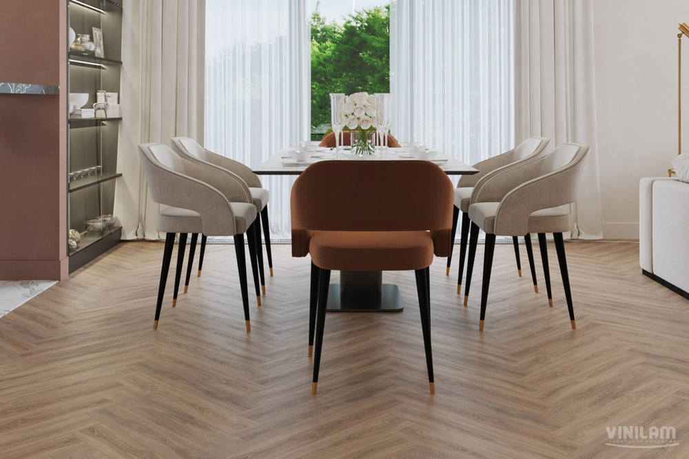Виниловый ламинат VINILAM PARQUET Herringbone GD11355 Паркет Монпелье Glue
