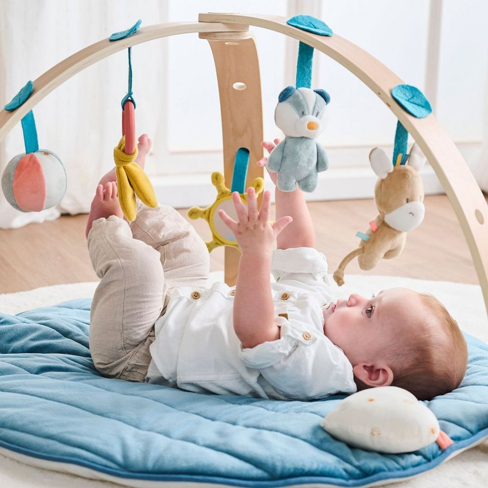 Коврик детский игровой Nattou FELIX & LEO Барсук и Ослик с деревянной аркой 595186