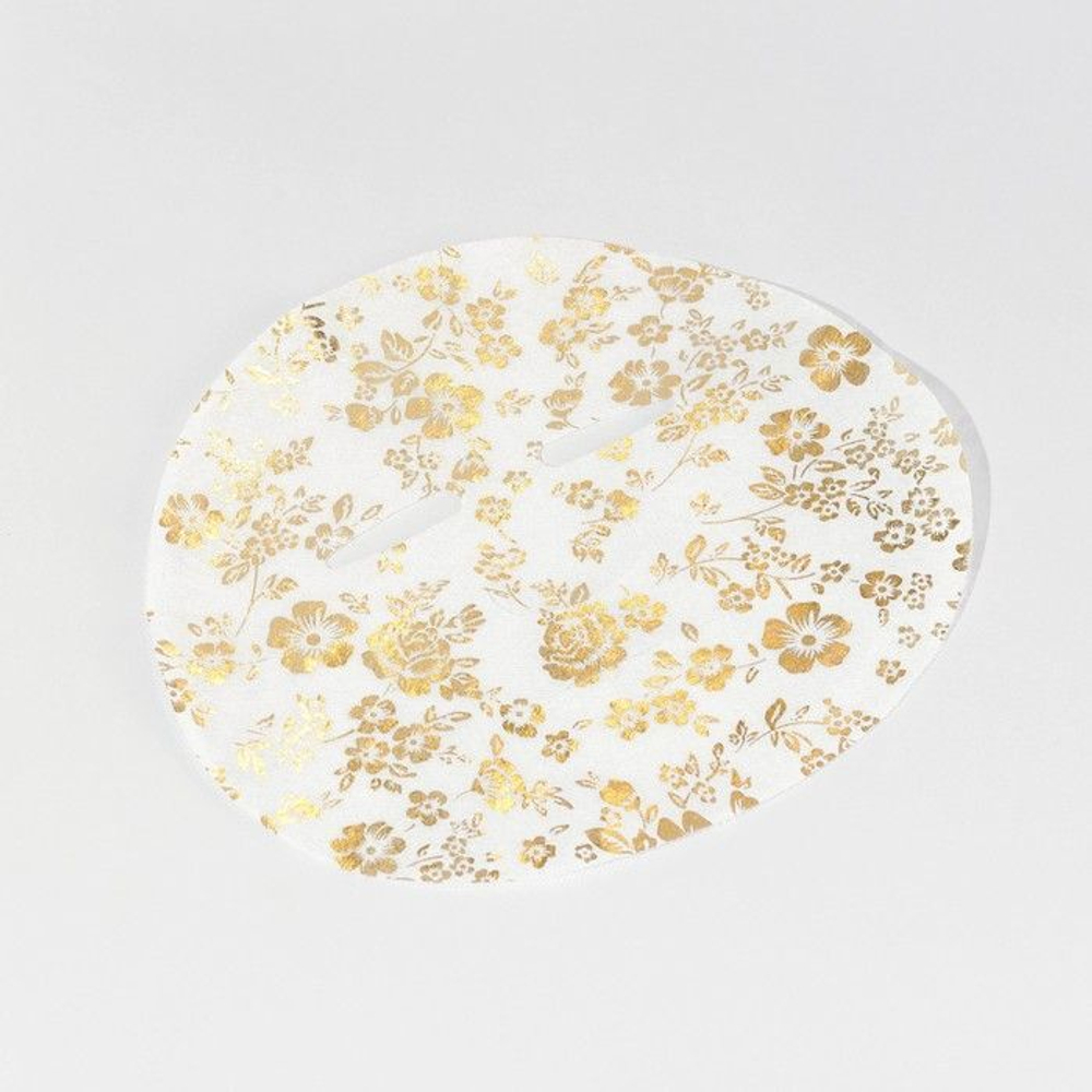 Маска для лица «Цветы» с экстрактом ласточкиного гнезда и золотыми узорами