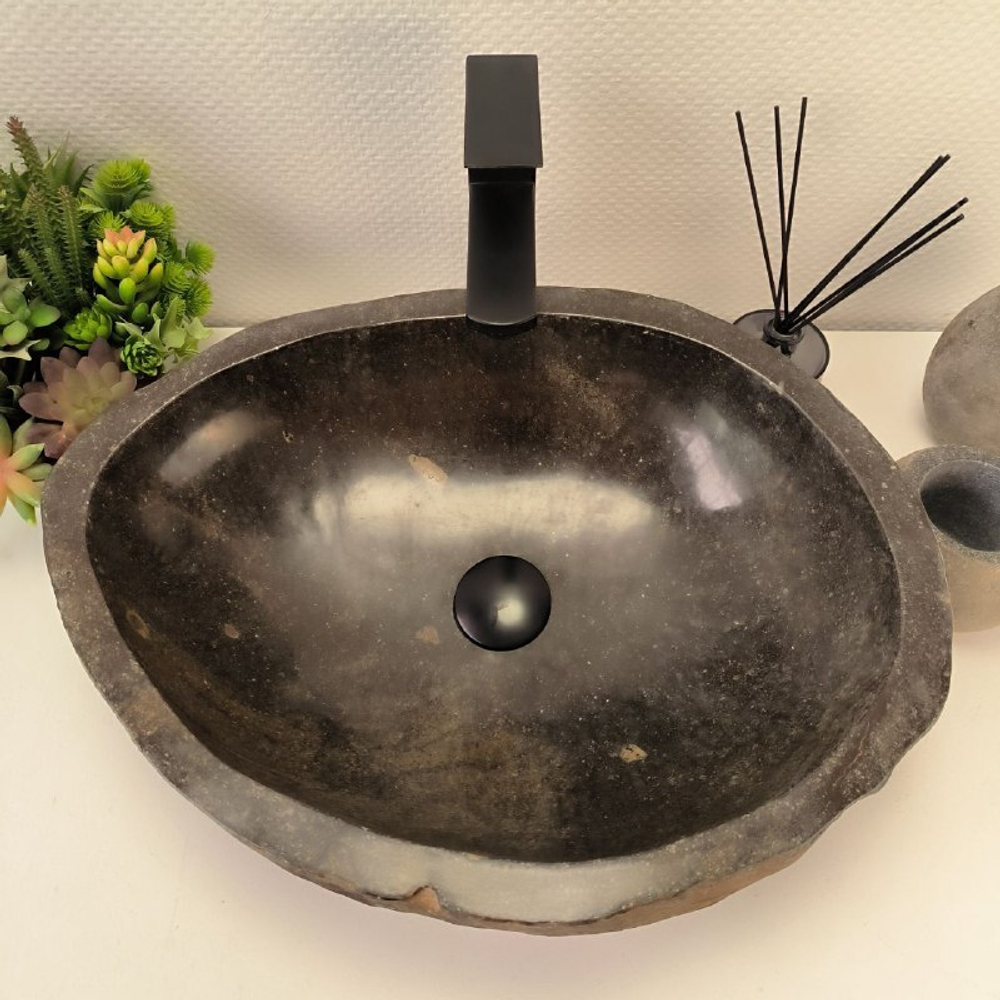 Раковина из речного камня RS-63177 (53*40*15)