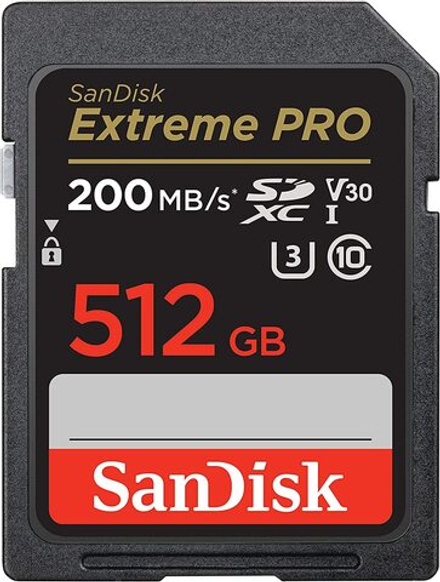 Карта памяти SanDisk Extreme Pro SDXC 512GB UHS-I U3 V30, R/W 200/140 МБ/с