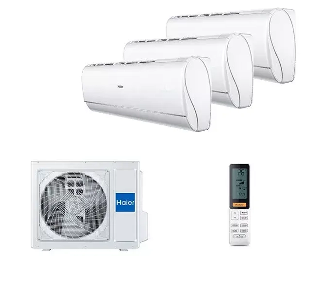Мульти сплит-система Haier на 3 комнаты (20+20+20 кв.м.) JADE White
