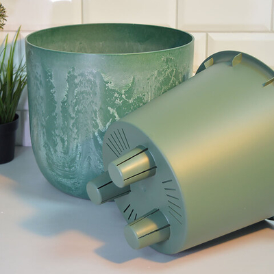 Кашпо Микрит 7,8л d280мм со вставкой, зеленый слайн