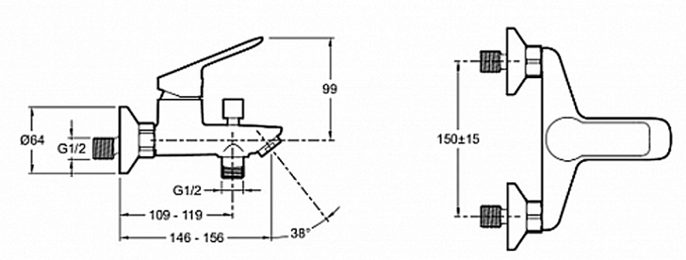 Комплект смесителей для ванны Jacob Delafon Lucien, хром E20850RU-CP