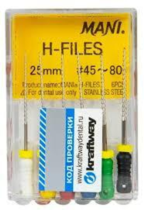 H-Files №45-80 MANI 6шт, 25мм