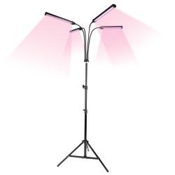 ULT-P32-60W-SPLE-TM-40 IP40 BLACK QUAD Светильник для растений светодиодный с таймером. на штативе. Спектр для фотосинтеза. TM Uniel