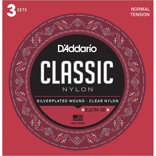 Струны для классической гитары 3шт D'ADDARIO EJ27 N-3D