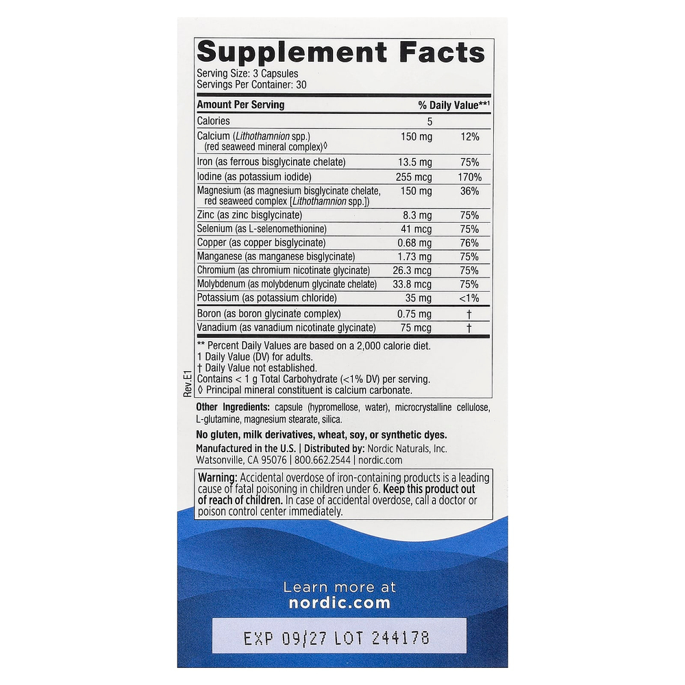 Nordic Naturals, Multi Minerals, 90 капсул