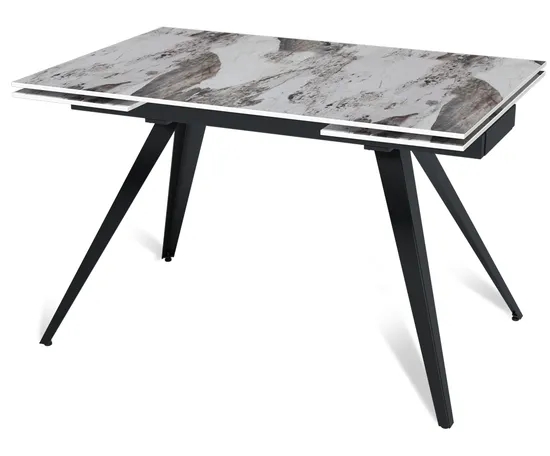 Стол "АСТИ" 120-180, керамика Pandora глянцевый , черный муар