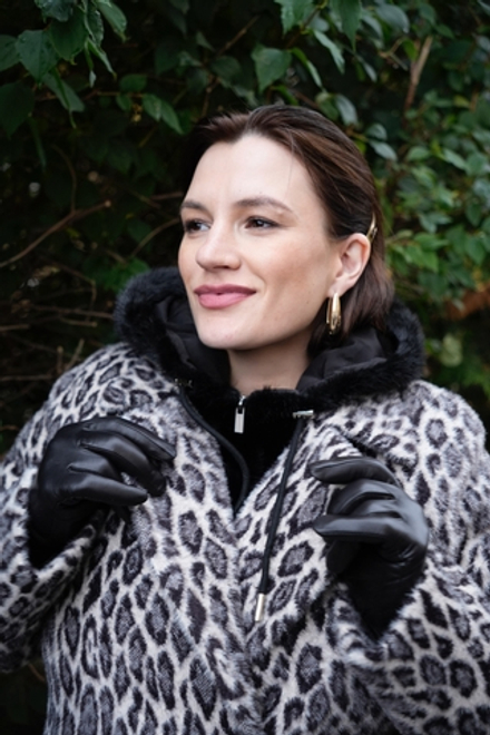 Меховой манишон 2в1 черный